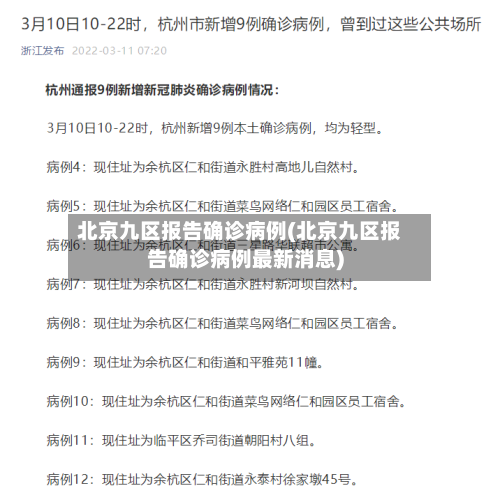 北京九区报告确诊病例(北京九区报告确诊病例最新消息)