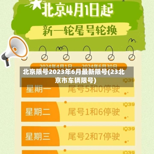 北京限号2023年6月最新限号(23北京市车辆限号)