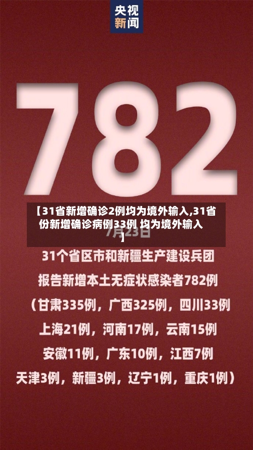 【31省新增确诊2例均为境外输入,31省份新增确诊病例33例 均为境外输入】