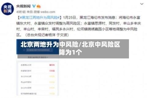 北京两地升为中风险/北京中风险区降为1个