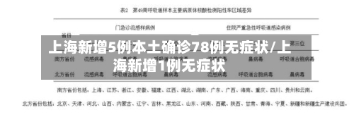 上海新增5例本土确诊78例无症状/上海新增1例无症状-第2张图片