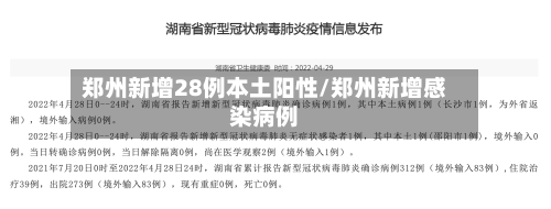 郑州新增28例本土阳性/郑州新增感染病例