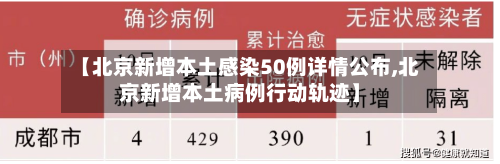 【北京新增本土感染50例详情公布,北京新增本土病例行动轨迹】
