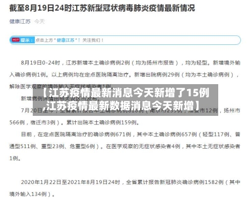 【江苏疫情最新消息今天新增了15例,江苏疫情最新数据消息今天新增】-第2张图片