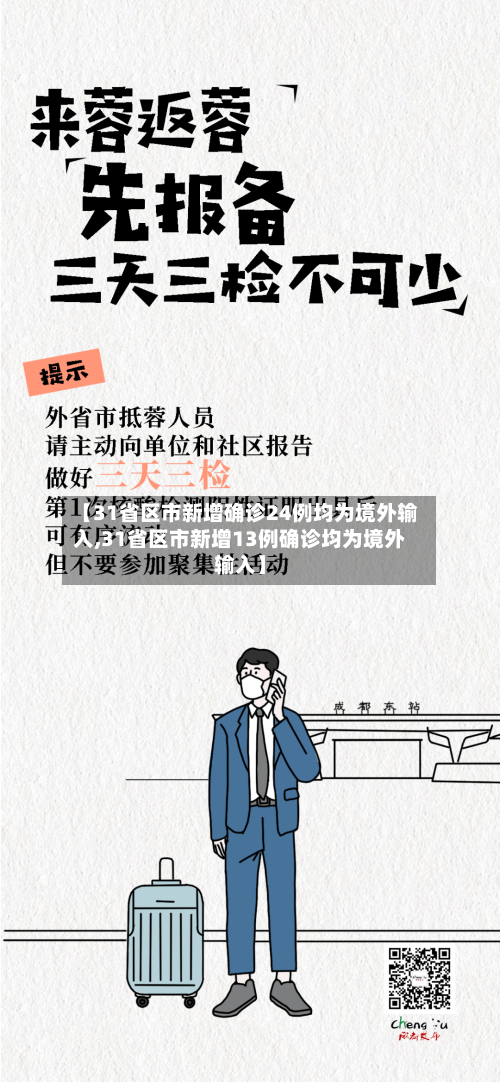 【31省区市新增确诊24例均为境外输入,31省区市新增13例确诊均为境外输入】