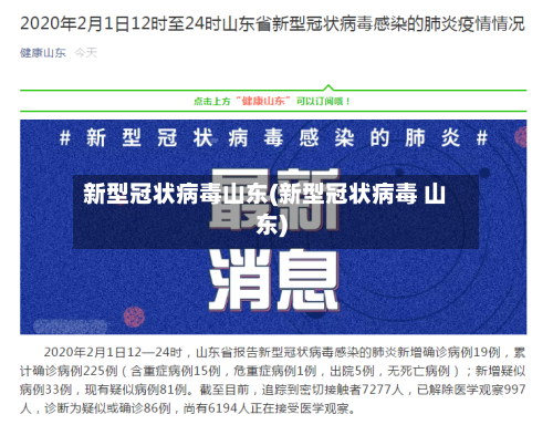 新型冠状病毒山东(新型冠状病毒 山东)-第2张图片