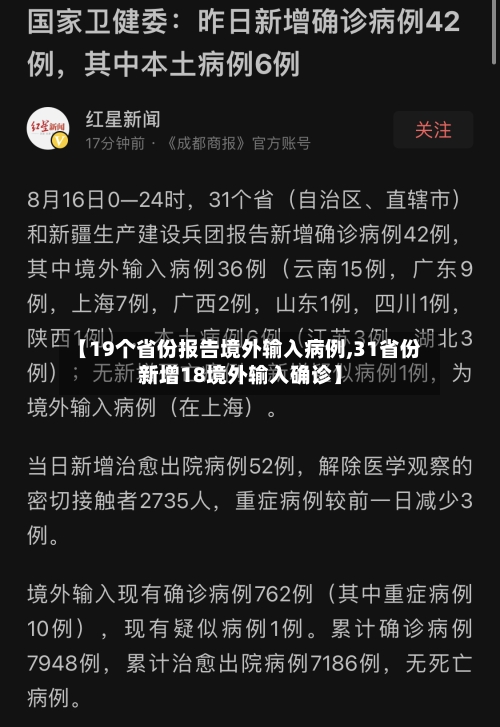 【19个省份报告境外输入病例,31省份新增18境外输入确诊】-第3张图片